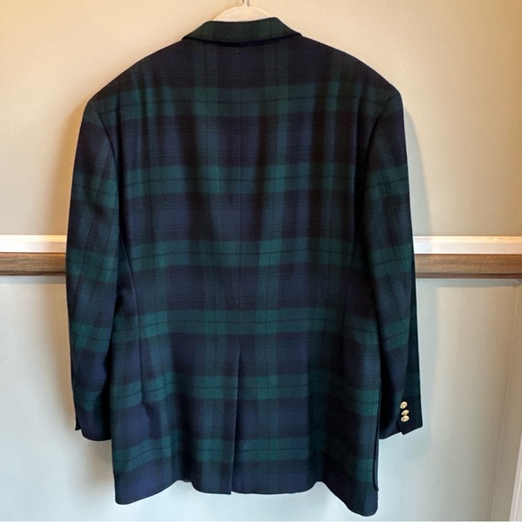 Vintage 80s Tommy Hilfiger Wool Union Made Tartan Plaid Varsity Blazer - Picture 2 of 11